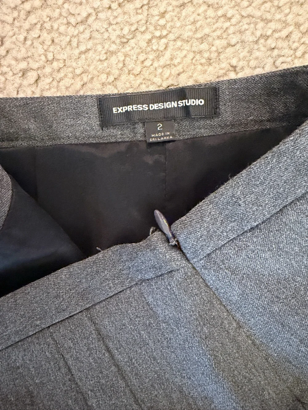 Express Dark Gray Tailored Pencil Skirt